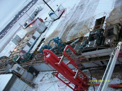 The pic shows KOSUN’s drilling solids control system on the site of Orenburgskaya Oblast Oilfield